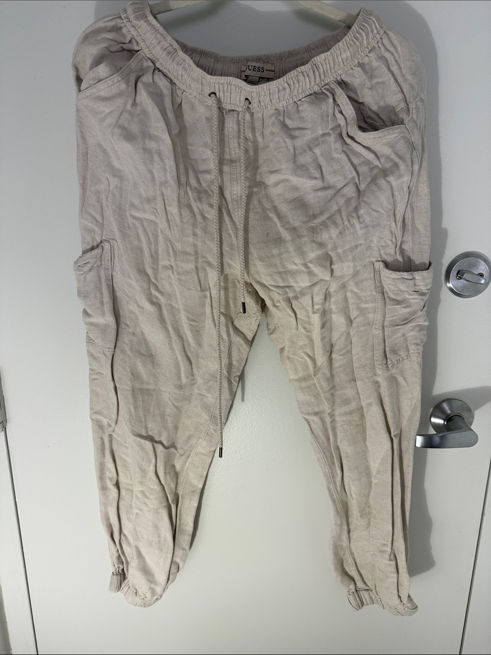 GUESS Beige Cargo Jogger Pants